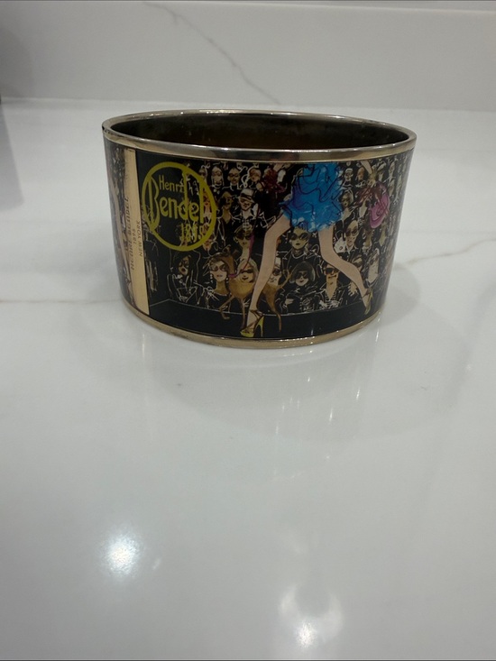 henri bendel Jewelry - Henri Bendel Black Gold Graphic Cuff with Blue and Pink Accents